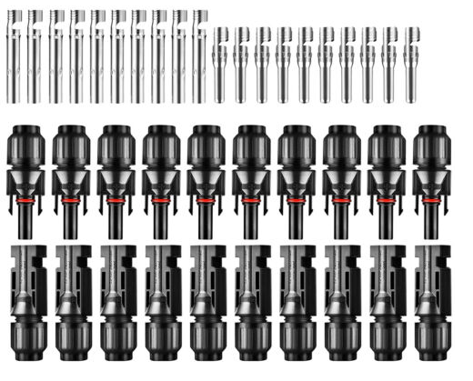 Solar PV konnektör  10 çift erkek / dişi su geçirmez güneş paneli kablo fişi